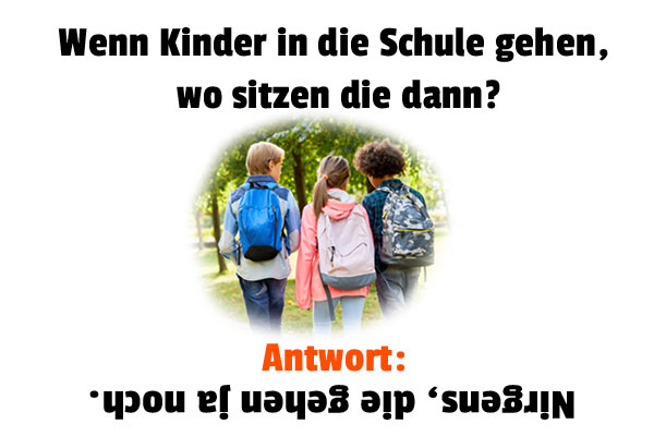 Kinder Schule Scherzfrage