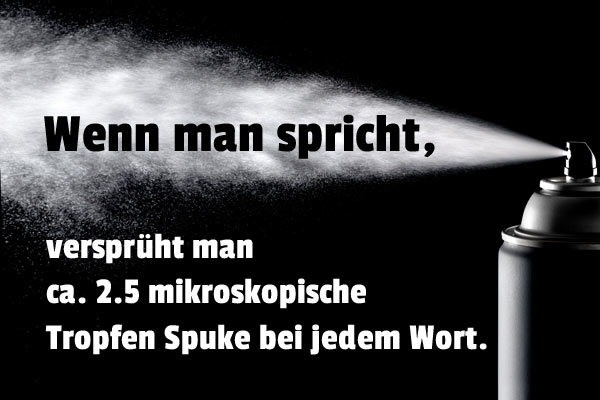 Witzig Sprechen Spuke Tropfen versprhen