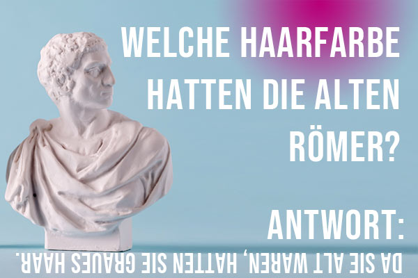 Witzige Fangfrage mit den alten Rmern Statue