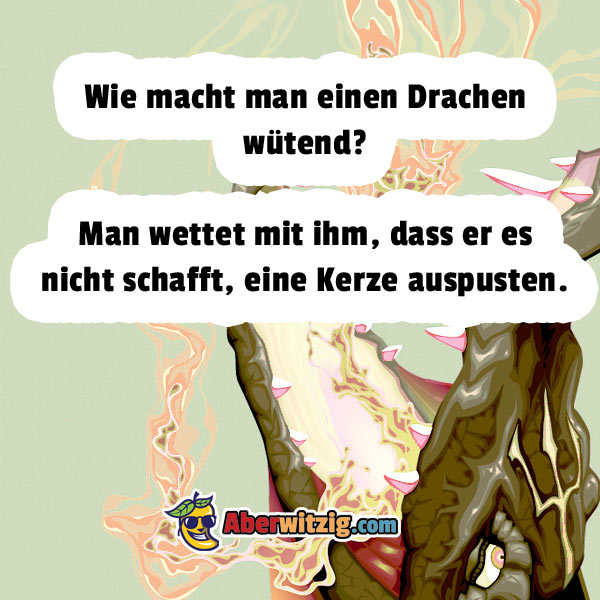 Witzbild mit einem Drachen