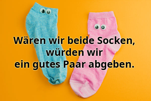 Flirtspruch Paar Socken lustig